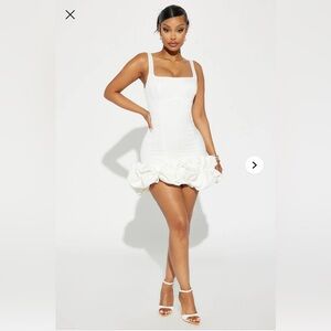 NWT Fashion Nova Tall Sienna Satin Mini Dress in white